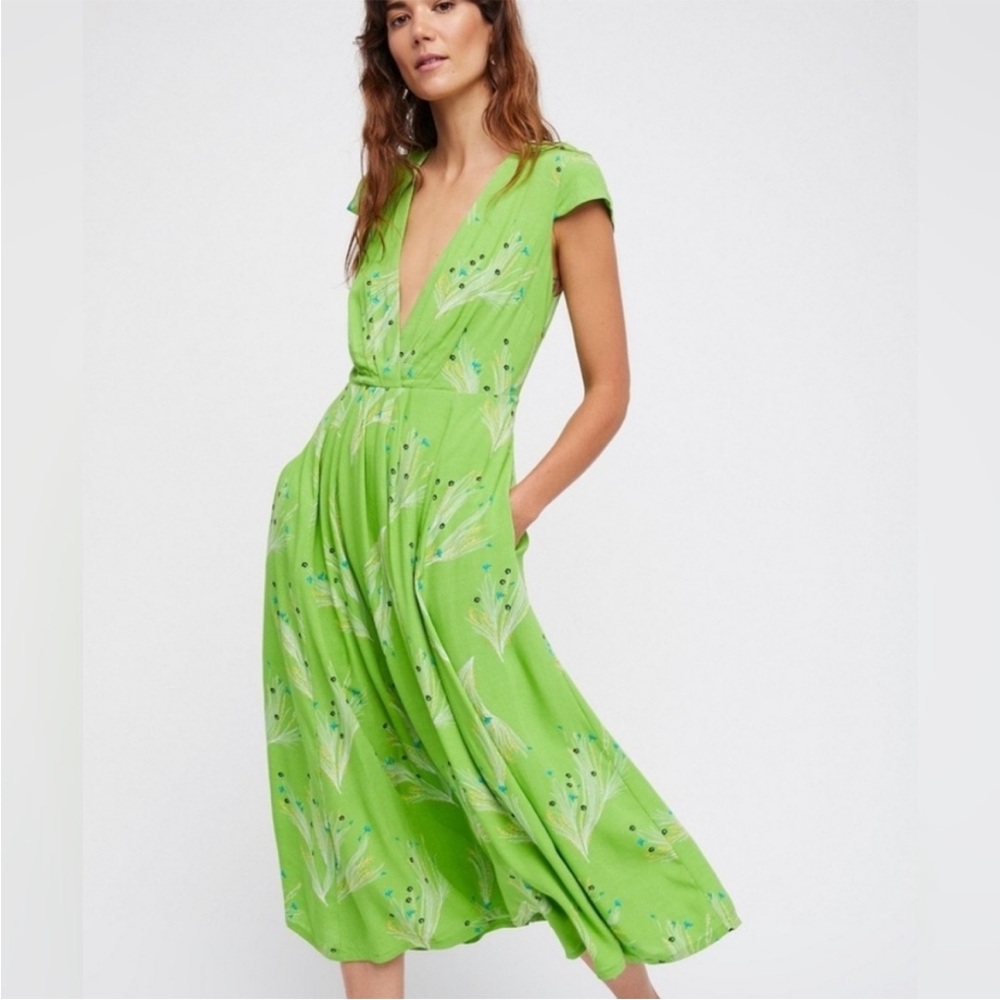 Free People Retro Floral Print Midi